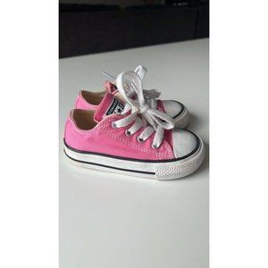 Converse All Star Youth Kids Girls Sz 5 Pink Canvas Cushioned Tongue Shoes